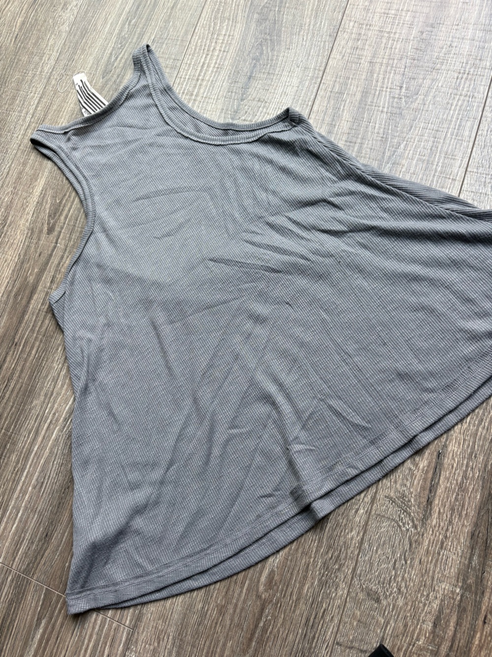 Free People Ribbed Racerback Tank Top - Steel Gray - Picture 4 of 7